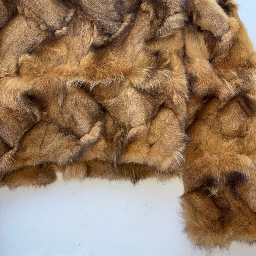 Vintage Y2K Juicy Couture Brown Fox Fur Jacket Pam Gela Mink Genuine P XS Glam S - Picture 13 of 17